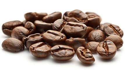 Wall Mural - Coffee Beans Isolated on White