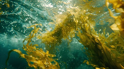 Wall Mural - Seaweed dances in the currents, a graceful ballet performed beneath the waves.