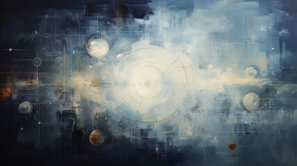 Wall Mural - background of the planet in the sky, dark and light tones in art work , astrology background in the style of impressionism