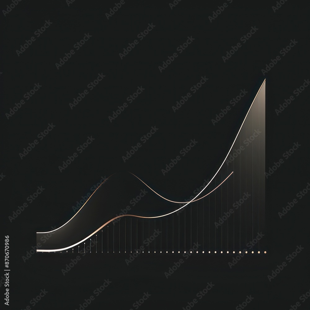 minimalist graph with an upward trend, sharp lines highlight improved ...