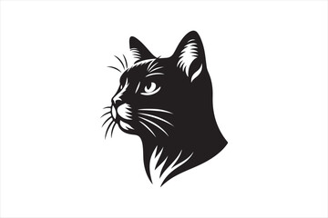 Cat head silhouette vector illustration