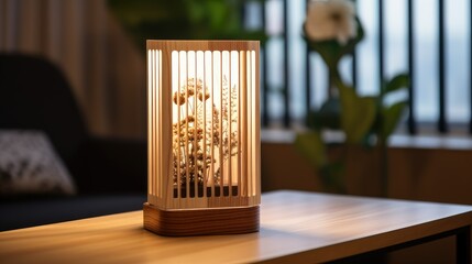 Wall Mural - wooden table lamp 