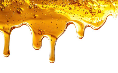 Poster - PNG Golden honey dripping with bubbles