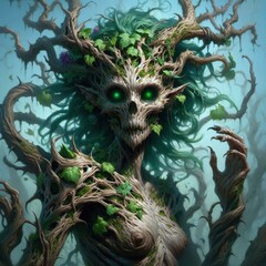 Blighted Dryad: Corruption of Nature’s Spirit Unveiled  Fantasy RPG character 