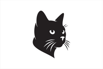 Cat head silhouette vector illustration