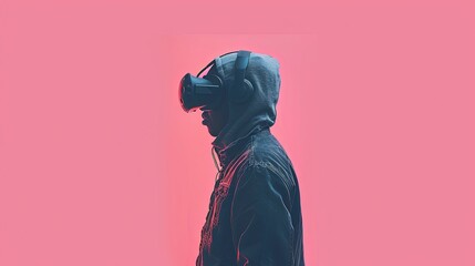 Wall Mural - an image of a person using VR and AR googles