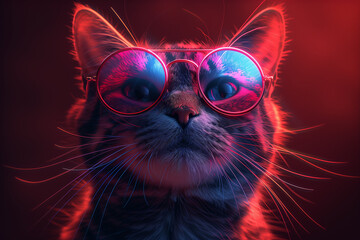 Wall Mural - cat_wearing_aviators_animal_mascot_sports