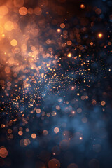 Poster - A mesmerizing abstract background with vivid golden bokeh lights against a dark, moody backdrop, evoking magic, mystery, and wonder.
