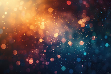 Poster - abstract bokeh background with warm and cool tones, featuring soft glowing circles that create a dre