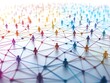 © LittleDreamStocks - Abstract network of colorful people connected by lines, symbolizing social connections and teamwork.
