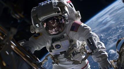 Canvas Print - Spacewalks offer astronauts a chance to experience the majesty of space firsthand, suspended in the void.