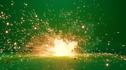 Poster - Spark element effect on green screen animation video loop
