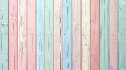 Poster - Colorful pastel wooden wall background