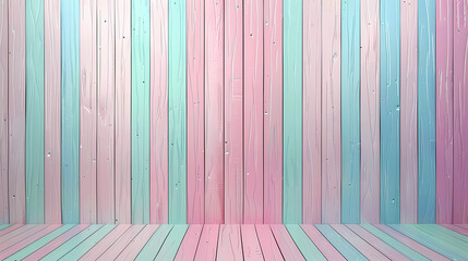 Sticker - Colorful pastel wooden wall background