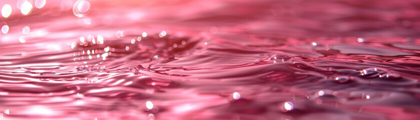 Poster - A mesmerizing close-up of rippling pink water with sunlight reflecting off the surface, creating a serene and tranquil atmosphere.