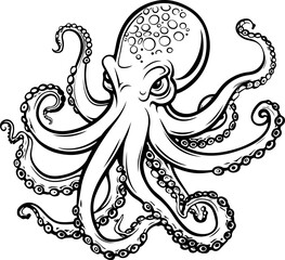 Wall Mural - Octopus drawing clipart design illustration