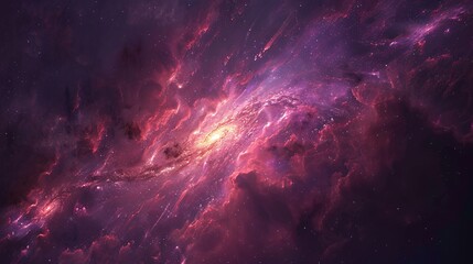 Wall Mural - A panoramic illustration of a galaxy and nebula in the universe