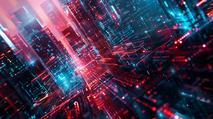 Poster - modern digital cyber tech background, wallpaper 
