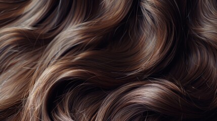 Wall Mural - Closeup of Wavy Brown Hair