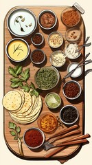 Poster - a table with spices and spices including spices and spices.