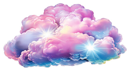 Canvas Print - PNG Pastel cloud isolated sparkle backgrounds nature purple.