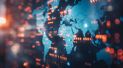 Poster - Close-up map world computer screen