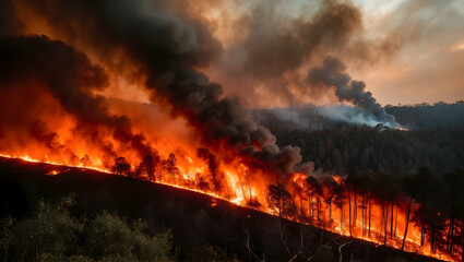 Canvas Print - fire in the forest