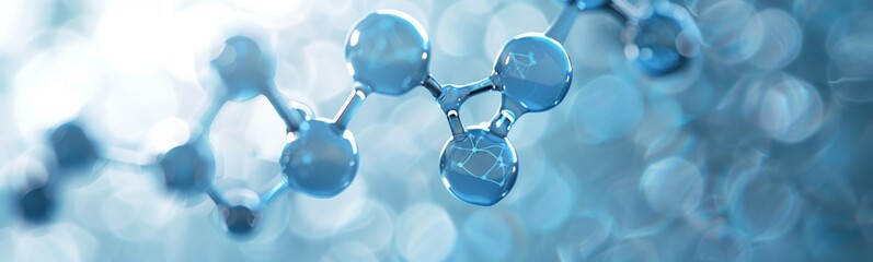 Closeup of the chemical structure of DNA, abstract bubble molecule background and wallpaper