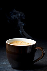 Wall Mural - coffee on dark background