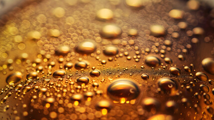 Canvas Print - an extreme closeup of a glass of beer