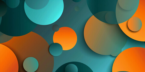 Poster - Abstract gradient background with circles, vector illustration, flat design, simple shapes, gradient colors, modern style, minimalist, high resolution