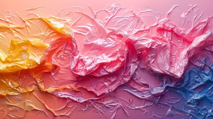 Fototapete - Depict torn plastic wrap with vibrant colors and bold graphics