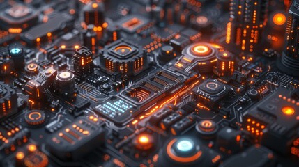 Poster - Design a collection of neon virtualization symbols, including illuminated virtual