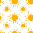 © Aliaksandra - Bright doodle sun.Vector fabric seamless pattern illustration.