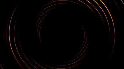 Poster - bright orange line animation video on on plain black background