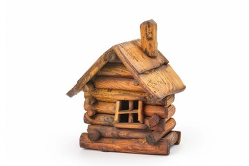 Aufkleber - Wooden house figure isolated with clipping path.