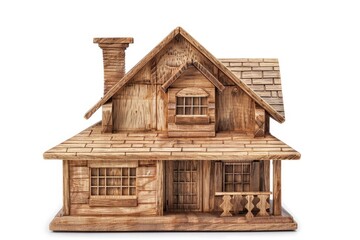 Aufkleber - Wooden house figure isolated with clipping path.