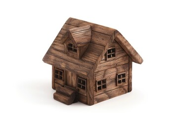 Aufkleber - Wooden house figure isolated with clipping path.