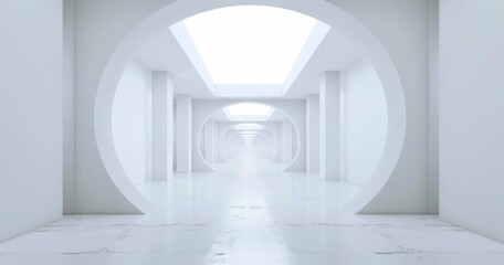 Poster - Abstract architecture background futuristic white