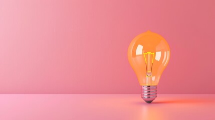Poster - Creative light bulb isolated on pink background