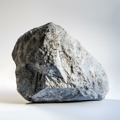 Canvas Print - A large gray rock isolated on a white background