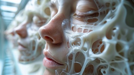 Poster - illustrate a cosmetic surgery center using 3d printing to create