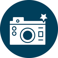 Canvas Print - Camera  Glyph Circle Icon