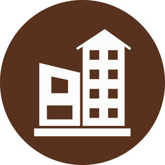 Sticker - Residential  Glyph Circle Icon