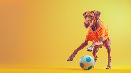 Wall Mural - Dog Playing Soccer