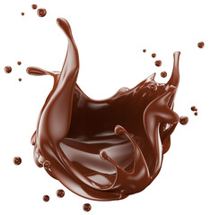 Wall Mural - chocolate splash isolated on white background. Clipping path. 3d render