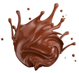 Wall Mural - chocolate splash isolated on white background. Clipping path. 3d render