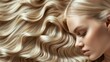 © Adi - Beauty blonde girl with long and shiny wavy hair. Beautiful woman model with curly hairstyle Fashion