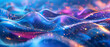 © Nasim - A colorful, abstract image of a wave with a purple and orange hue ,Abstract multi colored fantasy textured background