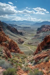 Wall Mural - Desert Valley Road Scenic View